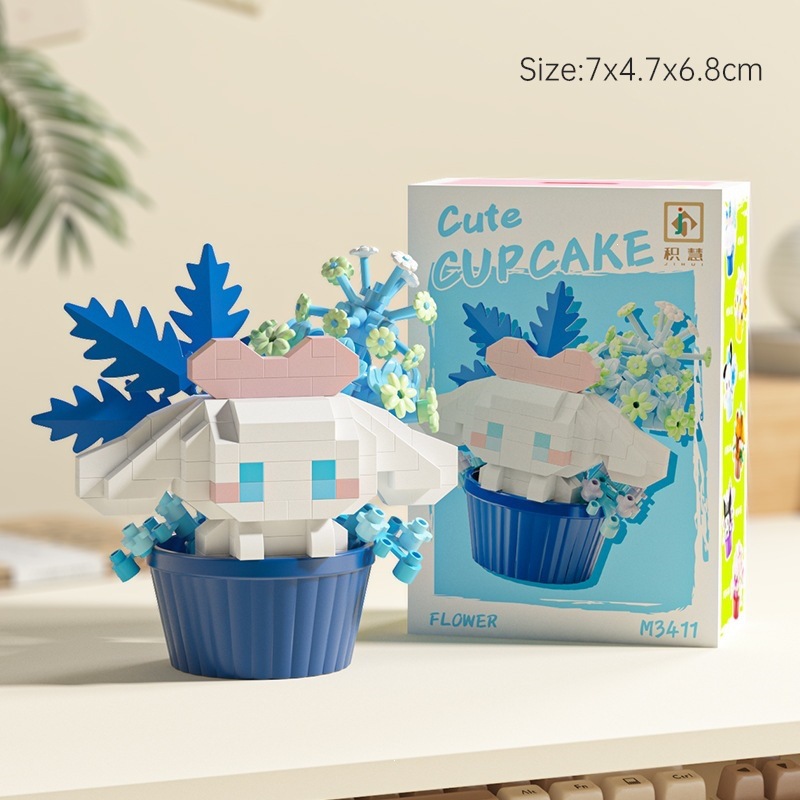 Le transfronterizo postre de dibujos animados muñeca ensamblaje de bloques de construcción decoración caja ciega juguetes de puzzle para niños 1 de junio tienda de regalo