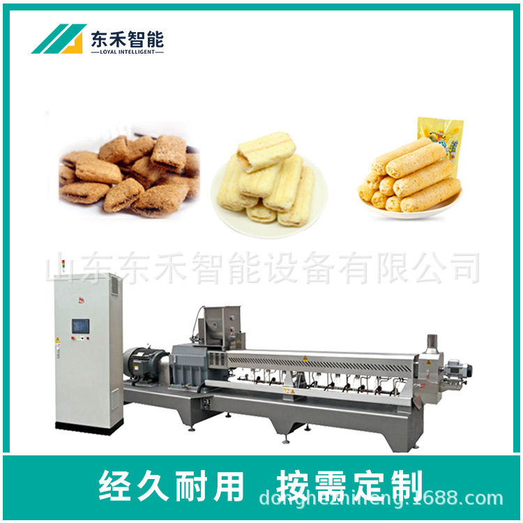 全自动非油炸膨化食品设备 低热量麦烧设备 夹心米果甜甜圈设备
