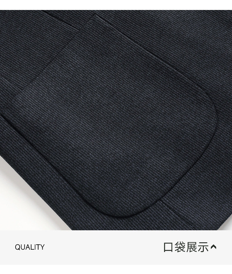 Áo vest nam vải dạ len lông cừu cổ ve nhọn hai cúc dáng ôm dài tay — Màu xanh dương chi tiết 26