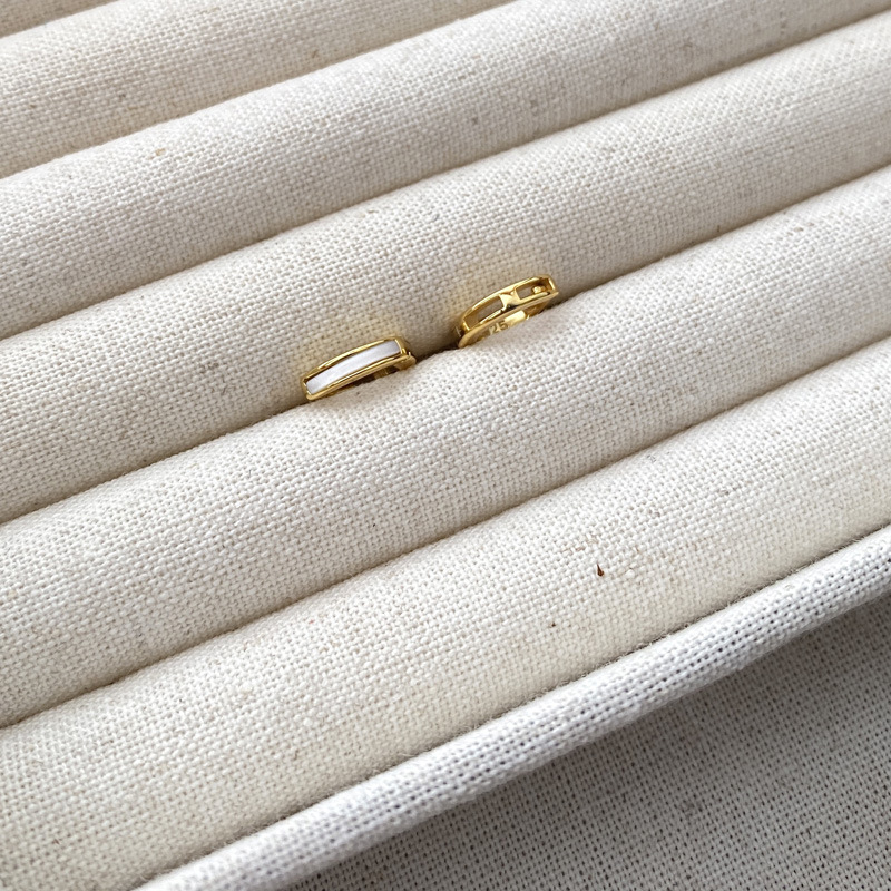 1 Paar 925 Sterling Zilver Witte Schelpdieren Ronde Oorbellen display picture 3