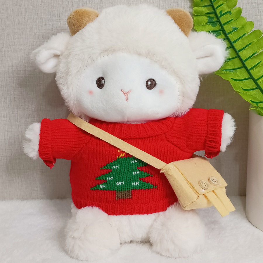 Muñeca de cambio de ropa de oveja de Polk almohada regalo de cumpleaños actividad de seguridad arrojando muñeca de agarración emoción acompañante muñeca de cordero