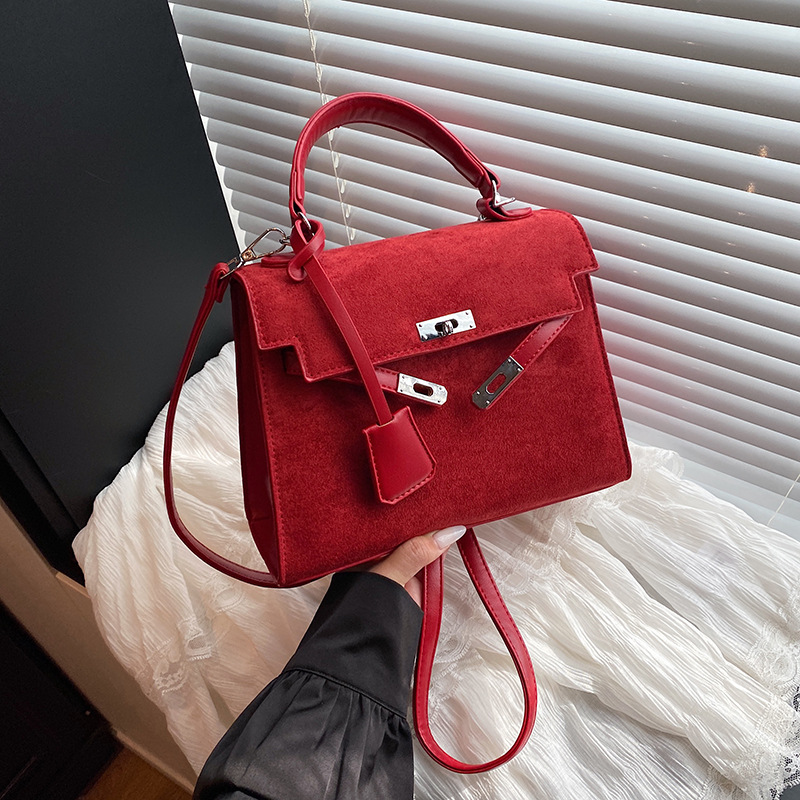 Otoño y invierno nicho bolsos de terciopelo de seda damas 2025 nuevo retro versátil bolsos de mochila de moda bolsos de mano Kelly image 11