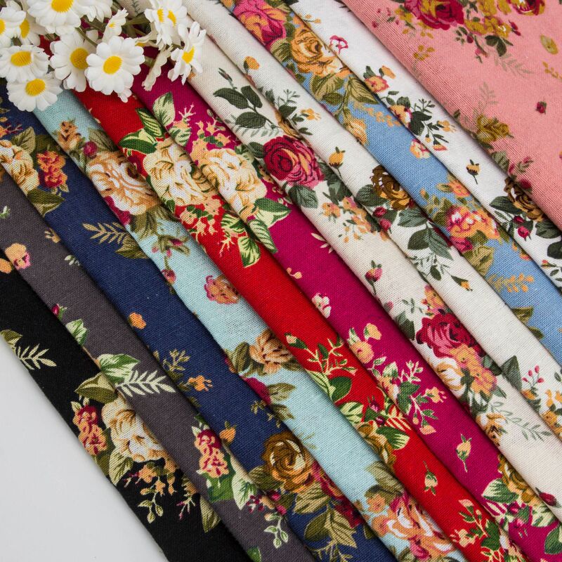 Factory direct national style cotton and linen reactive printing plant flower fashion dress table decoration gift decorative cloth