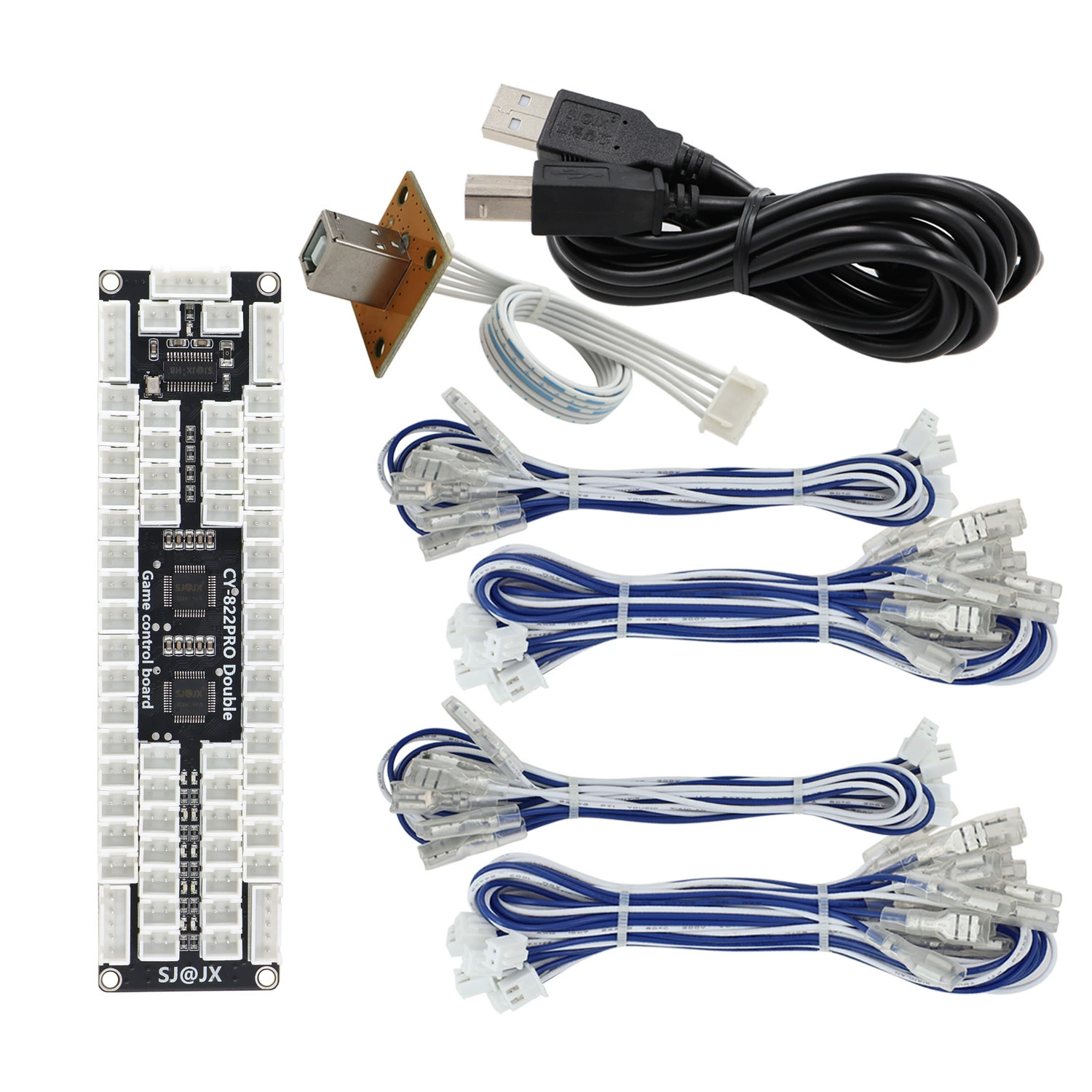 Arcade joystick chip circuit board single -player four -player four -person game multiple expansion port support macro function