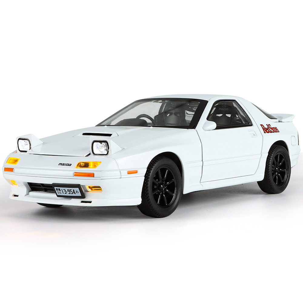 Coche de Juguete Mazda RX7 de Aleación a Escala 1:24 con Sonido y Luz, para Niños, Regalo de Tienda 4S, Promoción de Comercio Electrónico Transfronterizo