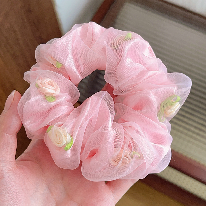 森風かわいい優しい花柄ヘアゴムボールヘアカチューシャヘアロープ新しい気質甘いインヘアアクセサリー|undefined