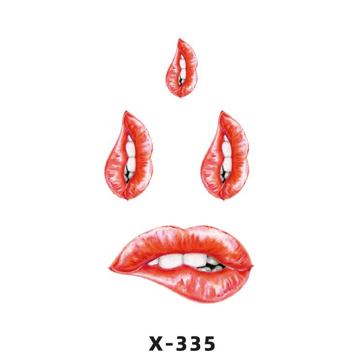 Arco de flor pequeña pegatinas de tatuaje fresco 3D dibujos animados transfronterizo Henna rosa impermeable texto en inglés pegatinas de tatuaje