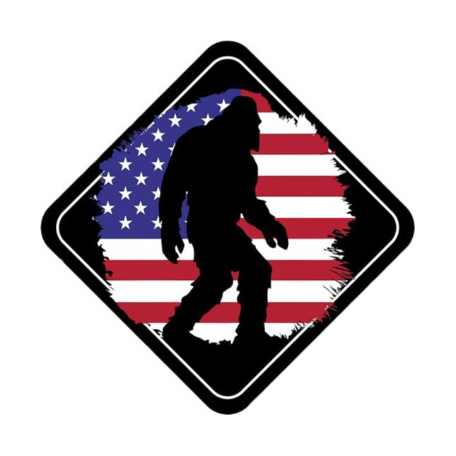 美国大脚怪乙烯基旗帜贴纸适用于汽车、卡车、笔记本电脑