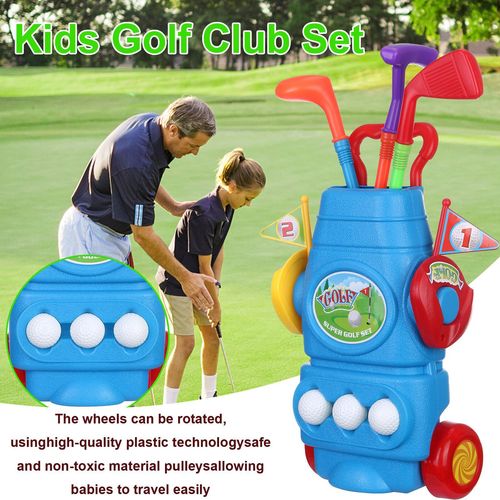 Hot selling children's parent-child practice golf set indoor and outdoor sports fitness ball toys outdoor