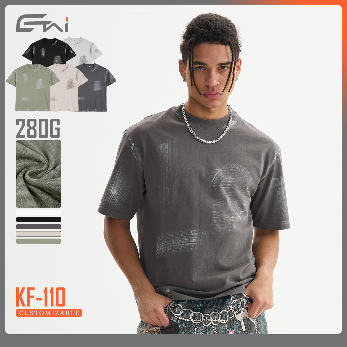 ETAI Hombre| 280g pesado algodón americano camiseta retro marca de moda hombre callejera feng shui lavado suelto hombre mangas cortas