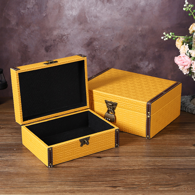 Modern Simple Watch Box, Multi-Functional Jewelry Box, Antique Style High-End Packaging Box, Household Id Lockable Storage Box