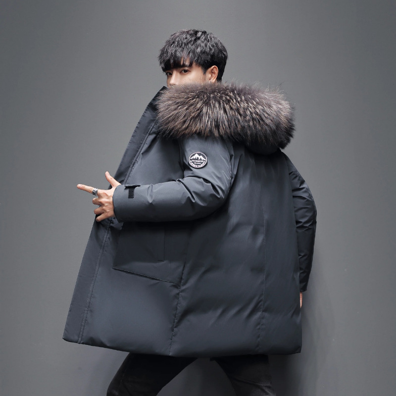 Men's Down Jacket Winter Hooded Coat Thickened Warm Light Business Tooling Jacket_voghion.com