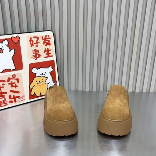 Baghouo Slope and Anti-Slip Slippers Autumn Petite Mango Head Stylish Height Increasing Retro Outer Wear Moccasin Shoes