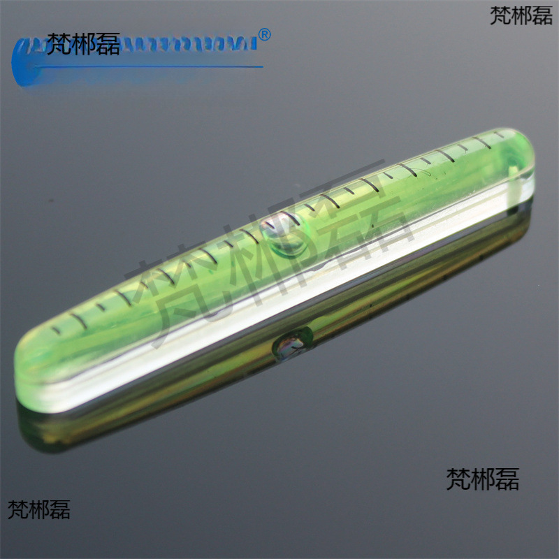 迷你玻璃外弧水平泡平底弯房车水平仪条式绿水水平尺精度60分