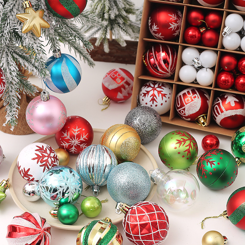 Transfronterizo nuevo 42 Navidad bola pintada caja de regalo 3cm/6cm traje árbol de Navidad bola decorativa adornos de regalo