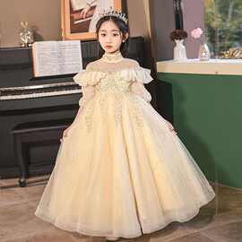 儿童公主裙春款演出服2026新款女童裙子洋气蓬蓬纱裙长款表演礼服
