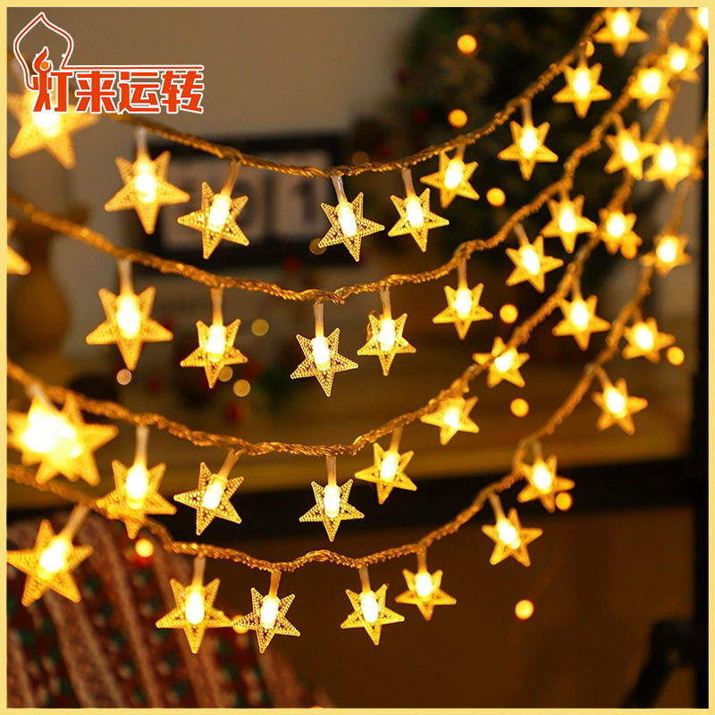 Navidad atmósfera decoración de patio solar lámpara de camping estrella lámpara de Año Nuevo LED lámpara de noche