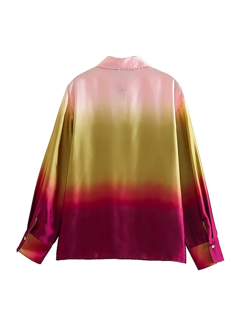 Women's Blouse Blouse Long Sleeve Blouses Printing Fashion Streetwear Tie Dye display picture 2