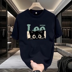 2025夏季新款100%纯棉短袖T恤男士宽松休闲潮牌上衣情侣半袖