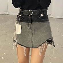 2025 现货 夏季新款高腰 显瘦喇叭牛仔半身裙