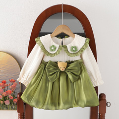女小童春秋季連衣裙洋氣時尚小女孩韓版甜美可愛公主裙子一件代發