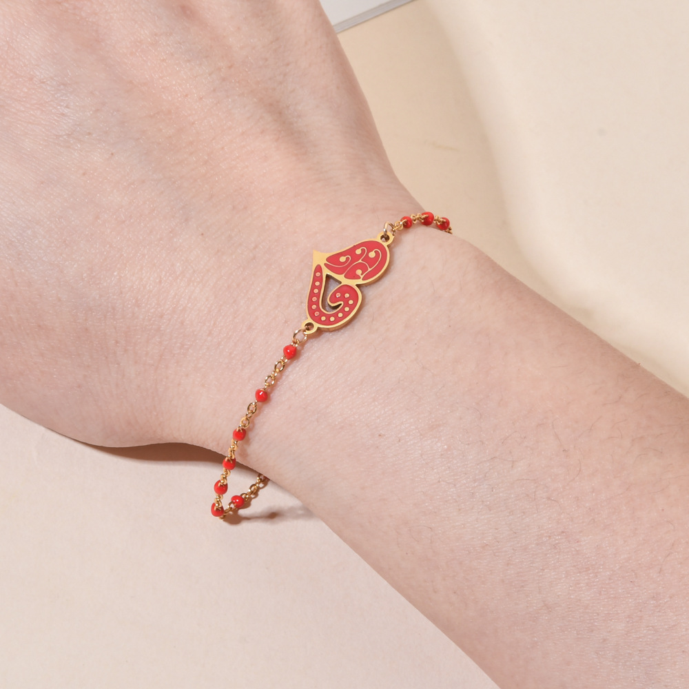 10g Weight Bracelets Classification 1 Piece Quantity Bohemian Heart Shape Stainless Steel Plating Bracelets
