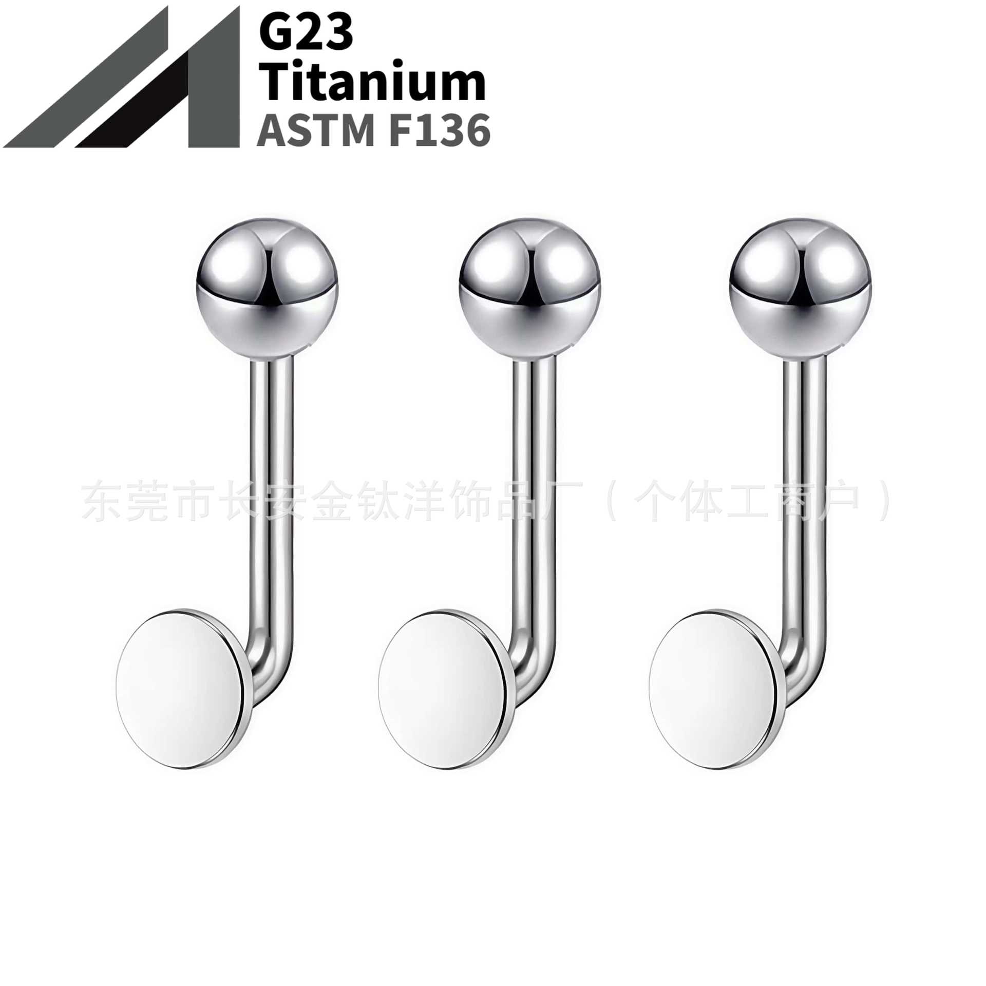 16G labret stud size and finish detail