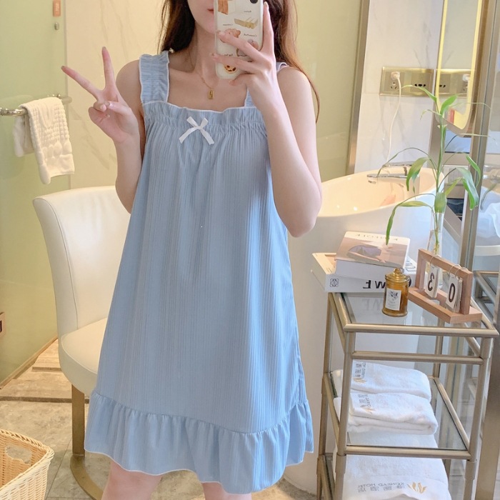 Princess Wind Pijamas mujeres 2026 versión coreana simple in-wind pijamas mujeres vestidos largos vestidos caseros celebridades en línea transmisión en vivo