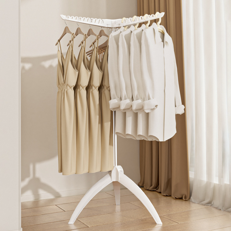 Balcony Folding Clothes Drying Rack, Floor-Standing, Household Indoor Small Size, No Installation Required, Bedroom Clothes Rack, Clothes Hanger, Drying Rack