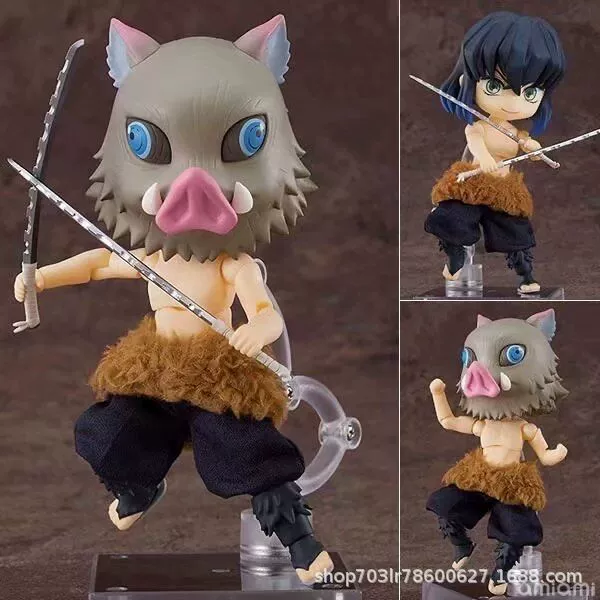 Фигура Q-версии PVC (Kimetsu no Yaiba Zenitsu), 10 см, шарнирные суставы и смена лица
