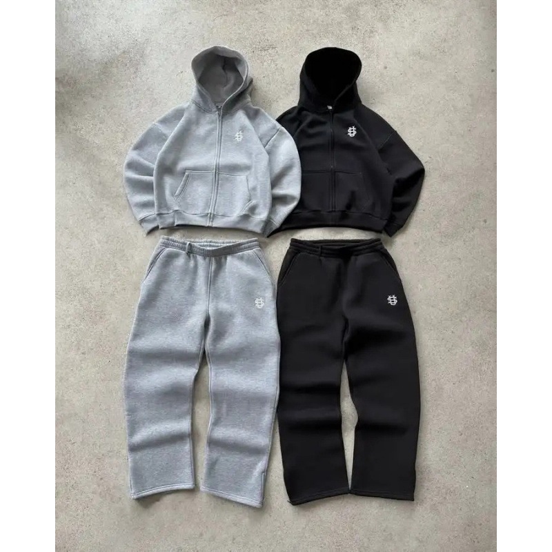 Casual Embroidered Zipper Sweatpants High Street Hip Hop Rap Style Men's And Women's Long Pants Street Fashion_ecoleips.com