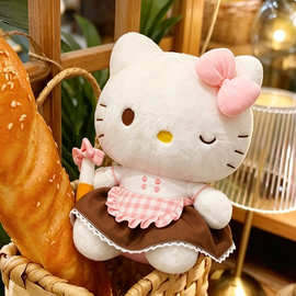 Hello Kitty厨师毛绒公仔可爱KT猫女孩礼物抱枕玩偶摆件卡通娃娃