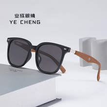 新款复古TR木纹脚丝偏光太阳镜户外开车街拍墨镜男女同款537551