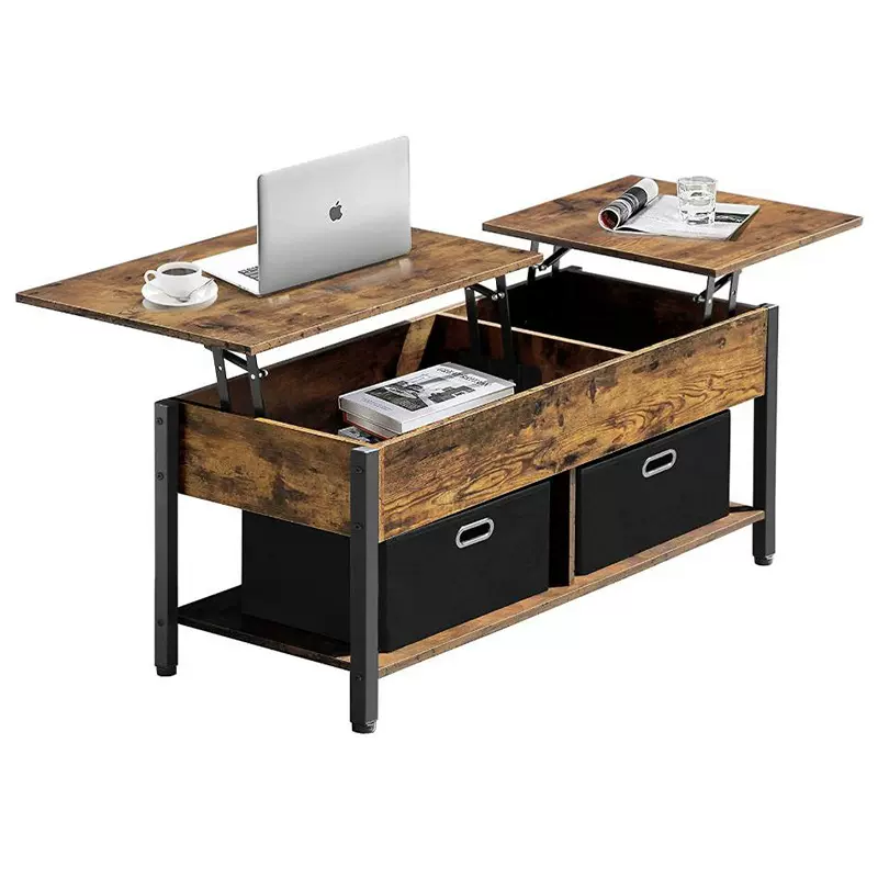 外贸定制茶几桌面可升降客厅多功能收纳储物小型茶桌简易落地柜子