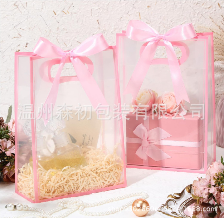 PP bolsa de regalo transparente dama de honor de boda bolsa de mano simple de Navidad regalo de cumpleaños bolsa de regalo de PVC image 14