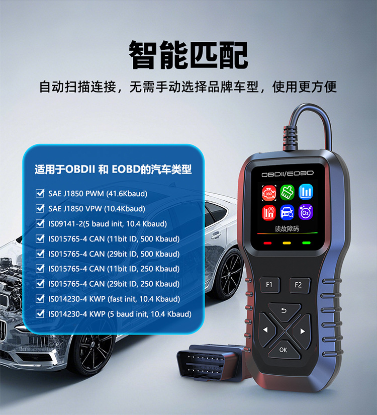 New Car Obd2 Fault Diagnosis Car Tester Universal Fault Code Clearing Diagnostic Tester K1