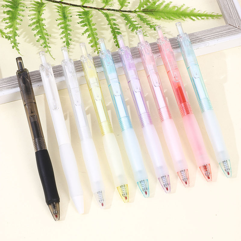 9 varillas de color, núcleo negro, bolígrafo de geles, bolígrafo, bolígrafo, marcador multicolor, estudiante, toma notas, cuenta manual, pincel, bolígrafo