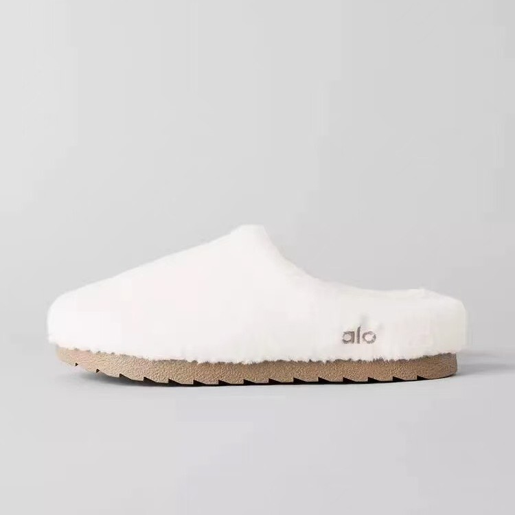 Aloyoga Yoga Sherpa Series Slippers A0827U Cloud Men's and Women's Couple's Plus Velvet Warm Half Support