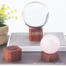 新品推薦原木八角形水晶球底座風水球支架球形展示架工藝品擺件展