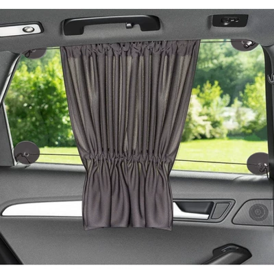 Cross-Border Labeling 2025 Hot-Selling Cross-Border Car Sunshade Side Window Privacy Sun Protection Shading Heat Insulation Suction Cup (Motorcycle cushion) - double-row-suction-cup-curtains-pair-set