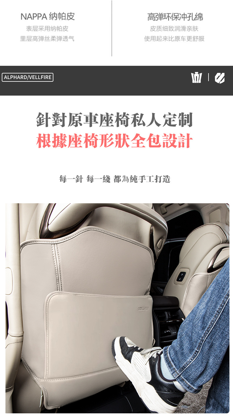 Seat Anti-Kick Pad for Toyota Alphard 15-25 Interior Accessories