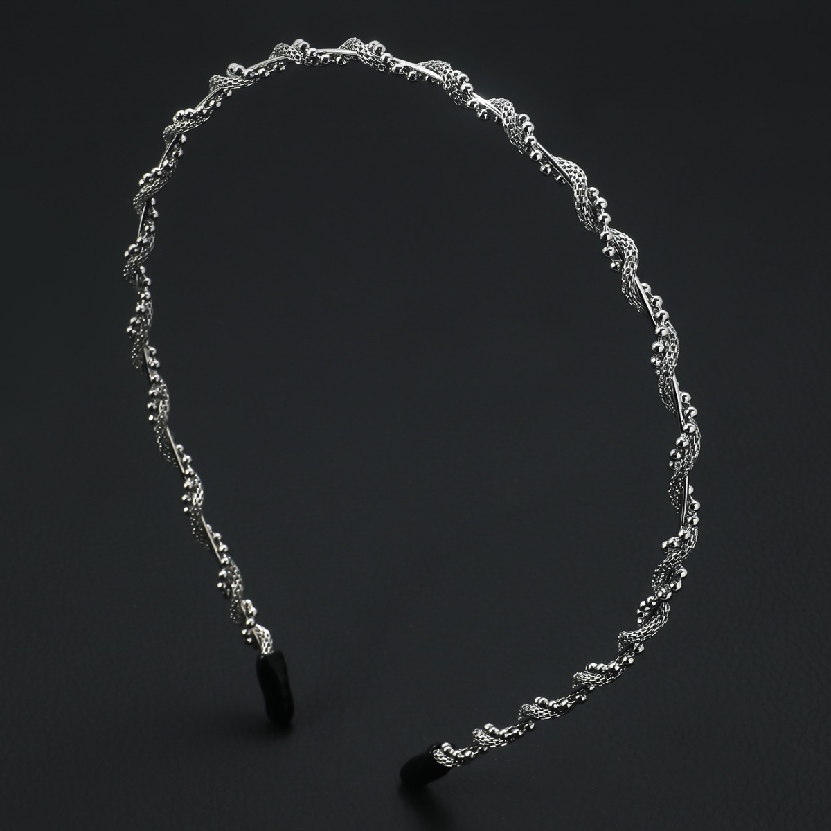 Simple nupcial accesorios para el cabello de las mujeres hecho a mano sinuoso onda diadema estilo japonés coreano tocado torcido rhinestone perla diadema