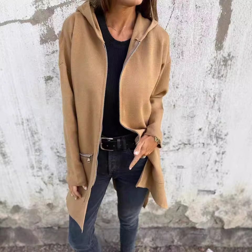 Men's Casual Zip-Up Hooded Jacket - Lightweight Polyester Coat With Pockets, Multiple Colors & Sizes For Everyday Wear_voghion.com