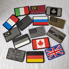 PVC Rubber Flag Magic Tape Badges Multi-National Flags Patch Backpack Clothing Accessories Droplet Label Hook Face