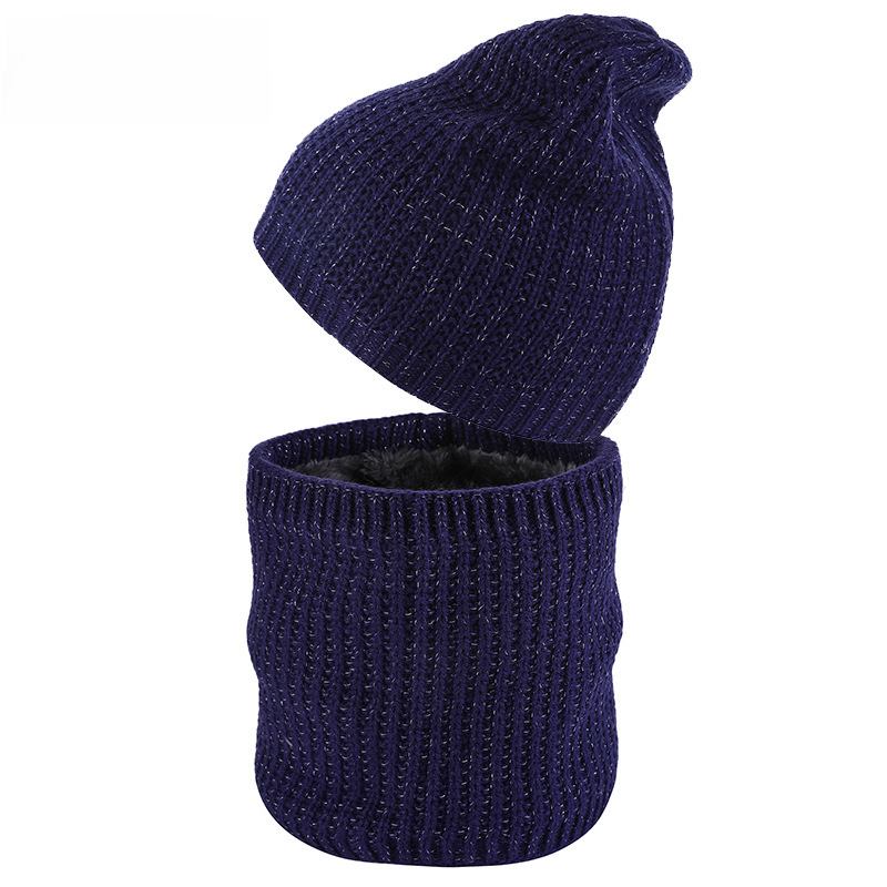 Unisex-Schal, modischer Mützenschal, zweiteiliger Strickmützenschal und warme Wollmütze aus Samt_voghion.com