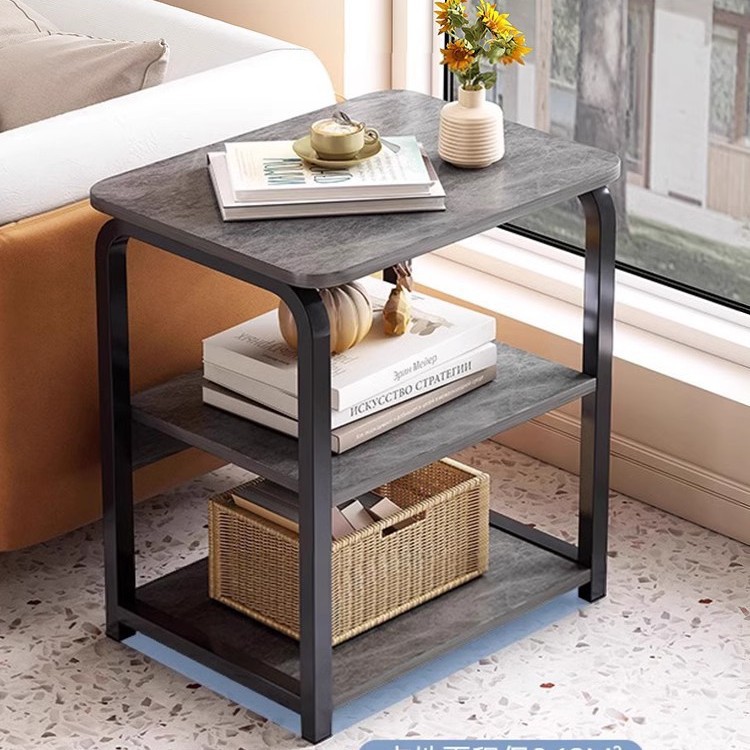 Sofá lado armario lateral pequeño tablero de té móvil sala de estar almacenar mesa pequeña simple estante de cabecera de cama armario de té