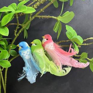 Net red simulation bird feather super real ornaments courtyard living room garden plant bonsai potted kindergarten wholesale