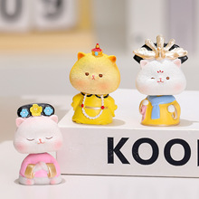 卡通小猫宫廷喵喵摆件工位桌面装饰品节日礼品树脂工艺品潮玩礼物