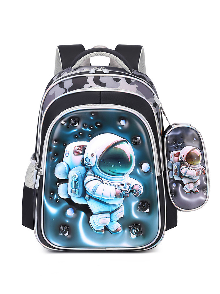 Juego de mochila escolar de nailon de tres piezas, mochila infantil para estudiantes de primaria, mochila ligera con ruedas, lonchera bonita