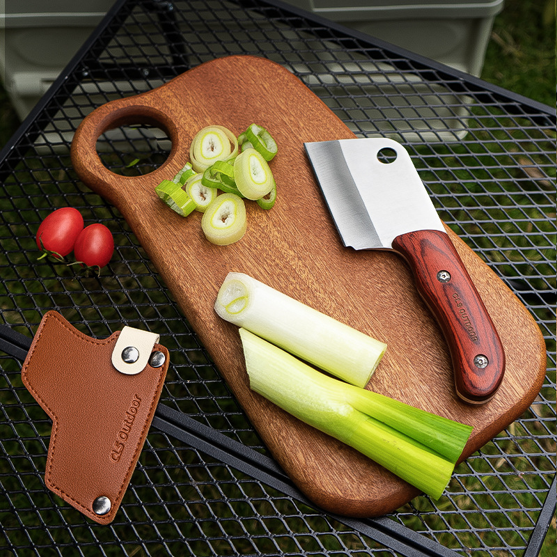 Super Mini Chinese Kitchen Knife Outdoor Camping Portable Stainless Steel Camping Kitchen Utensils Picnic Self-Driving Tour Meat Chopping Kitchen Knife